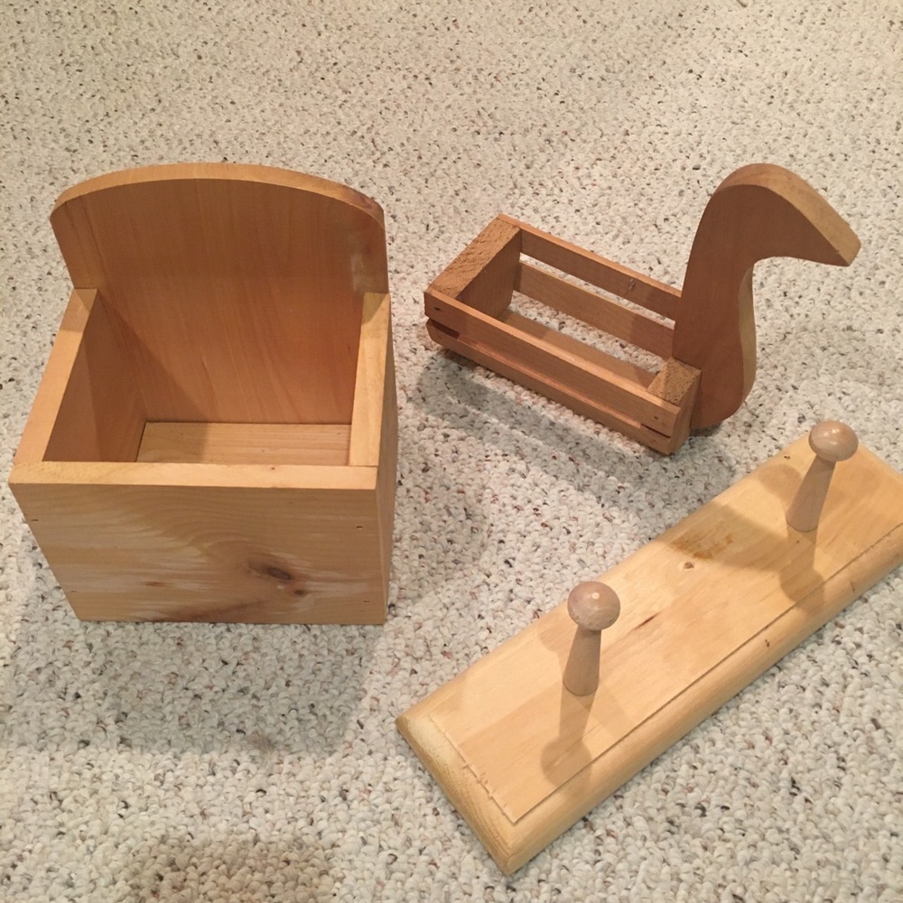 🌻3-piece bundle of unfinished wood items